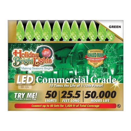 HOLIDAY BRIGHT LIGHTS Lights Comm Grd C6 Led Grn 50L LEDBX-C650-GR6